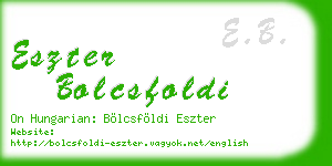 eszter bolcsfoldi business card
