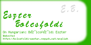 eszter bolcsfoldi business card